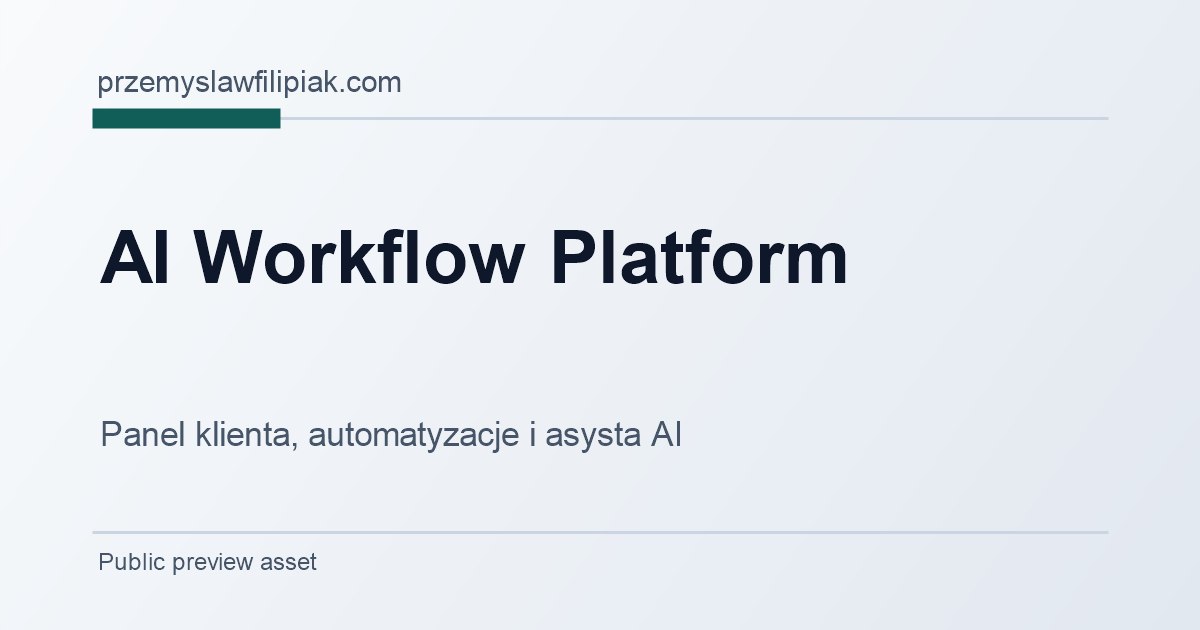 Makieta platformy AI workflow